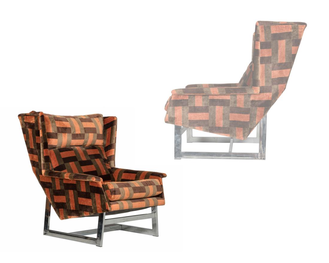 Milo Baughman Style Wing Chair (1 of 7)