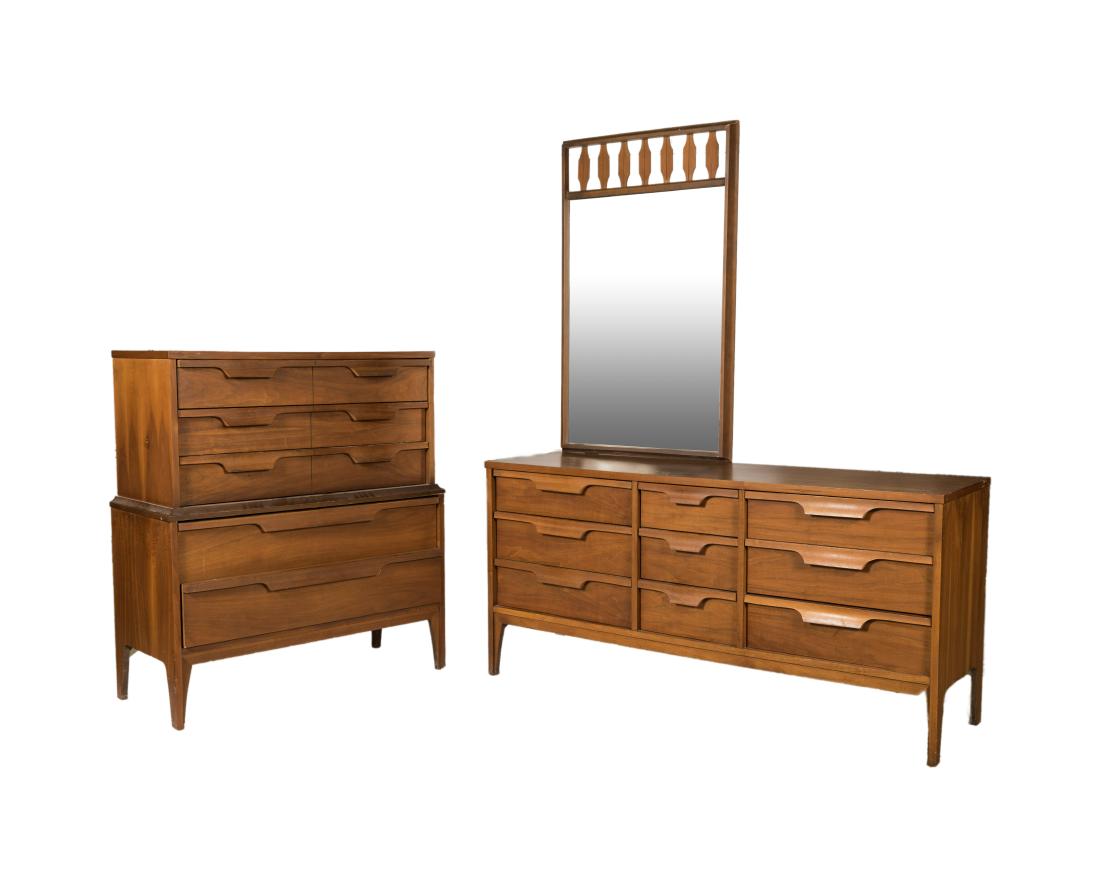 Johnson Carper High Chest, Dresser and Mirror (1 of 4)