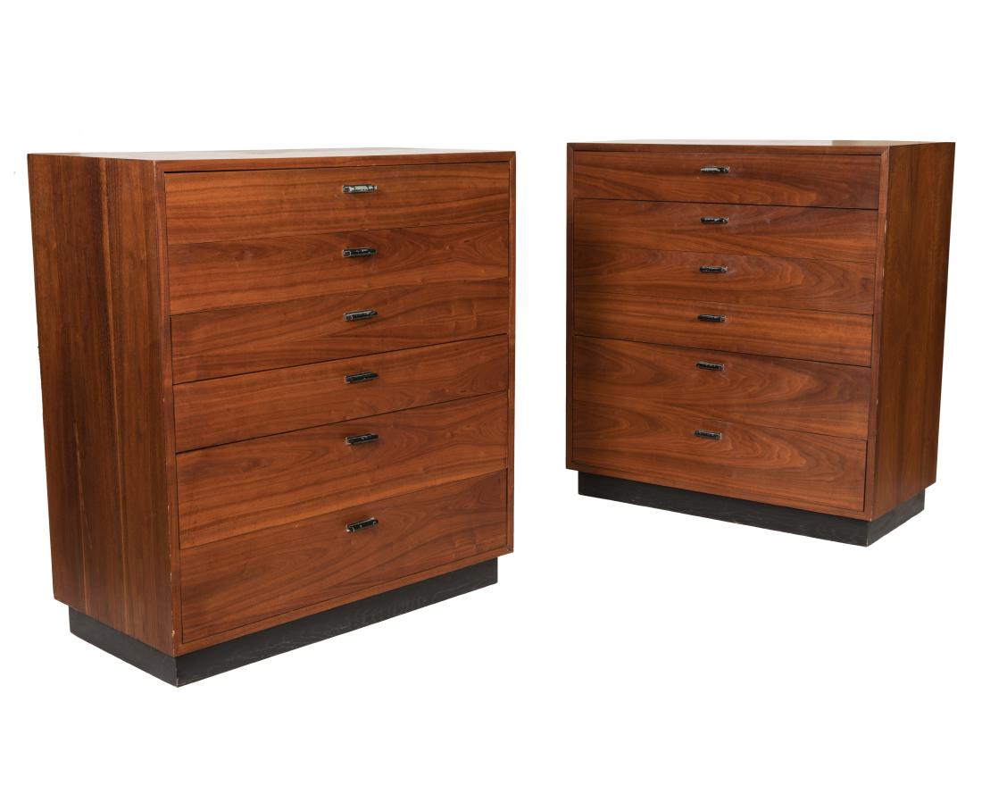 Pair Teak Six Drawer Chests (1 of 5)