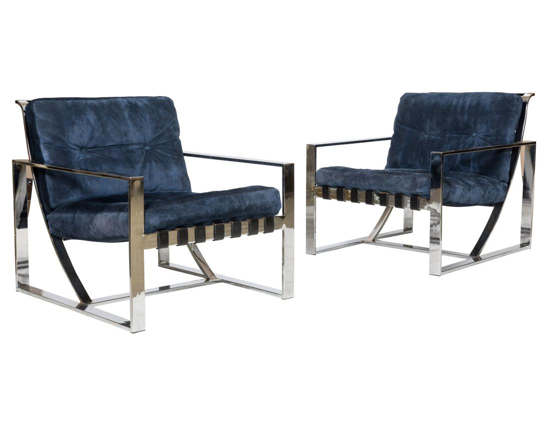 Pair Chrome Lounge Chairs (1 of 5)