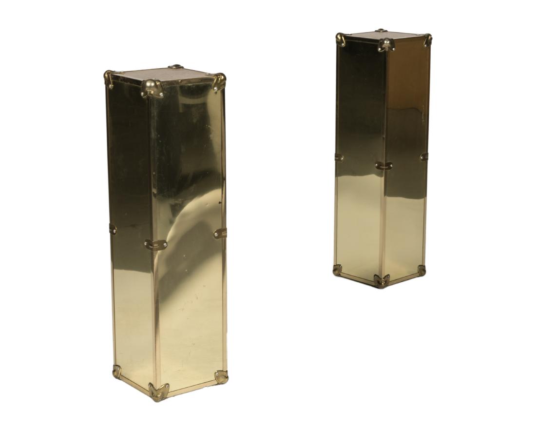 Pair Brass Campaign Style Pedestals (1 of 2)