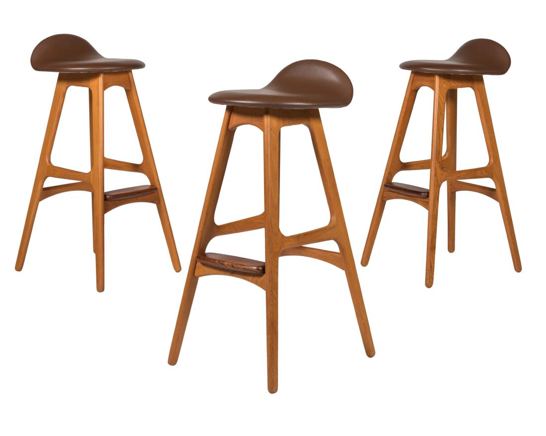 Three Erik Buch Teak and Rosewood Stools (1 of 4)