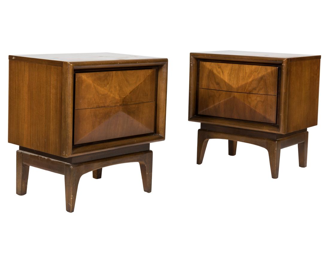 Pair Kagan Style Diamond Front Nightstands (1 of 3)