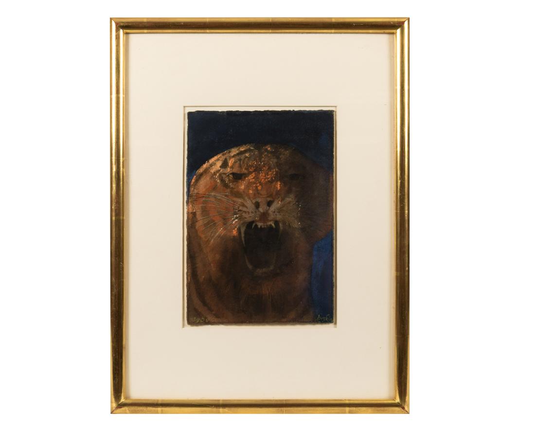 Leonard Baskin - Watercolor - Tiger Hosie's Zoo (1 of 7)