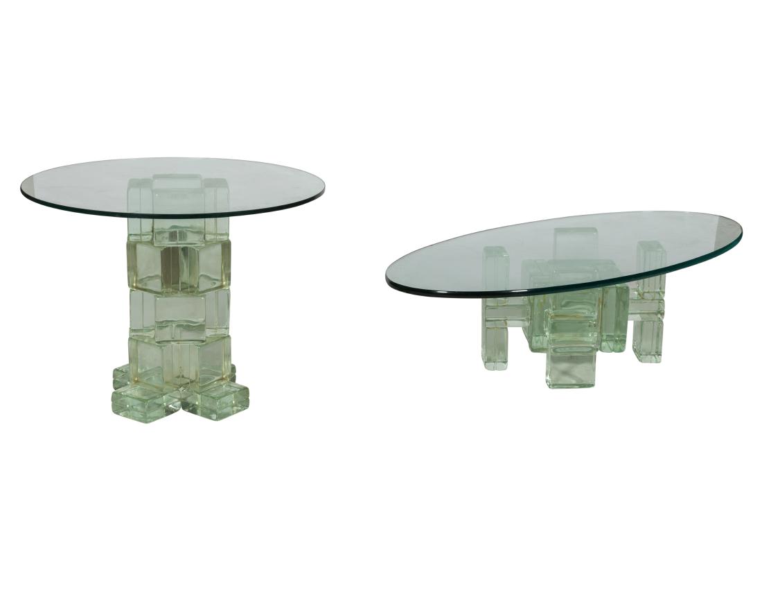 Glass Coffee Table and Lamp Table (1 of 2)