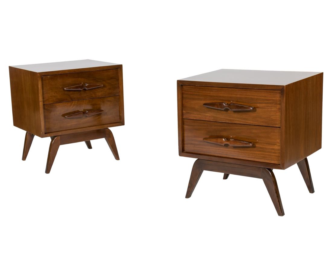 Pair Walnut Nightstands (1 of 4)