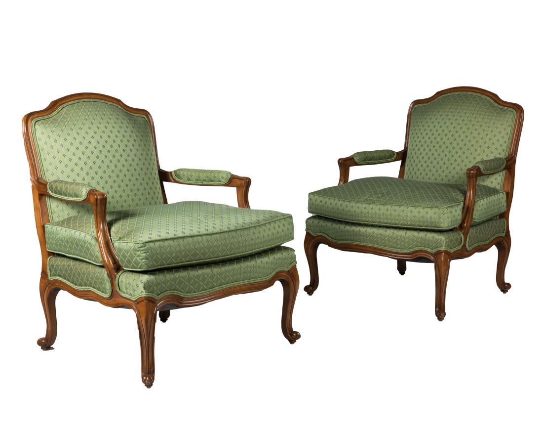 Pair French Style Arm Chairs (1 of 4)