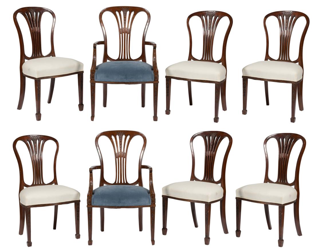 Eight Hepplewhite Style Dining Chairs (1 of 7)
