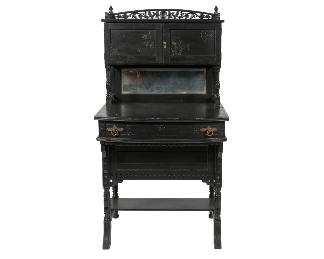 Ebonized Two Part Victorian Davenport Desk (1 of 5)