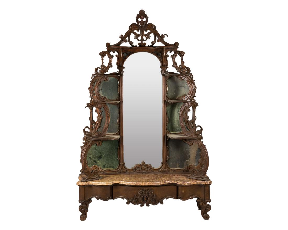 Two Part Victorian Marble Top Etagere (1 of 8)