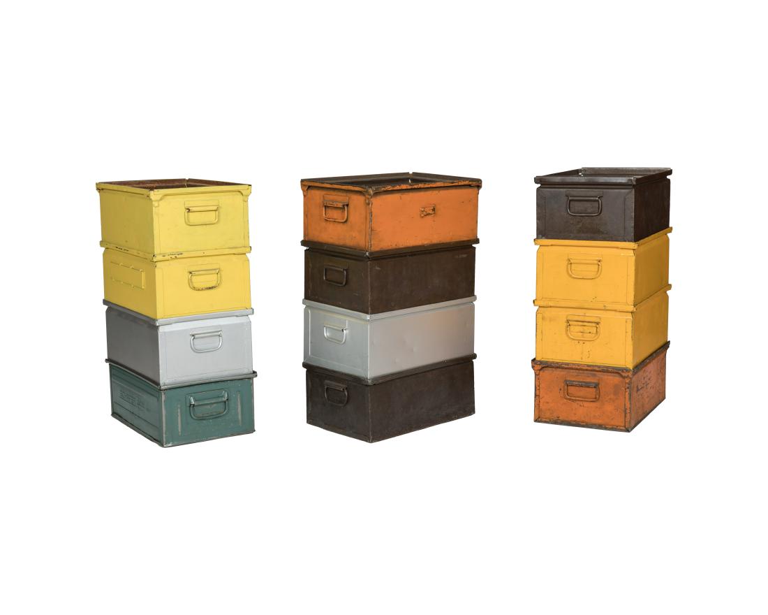 12 Industrial Iron Bins (1 of 2)