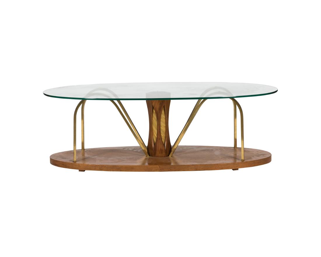 Teak, Brass and Glass Coffee Table (1 of 2)