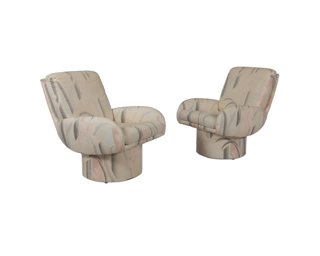 Milo Baughman Style Swivel Chairs (1 of 2)