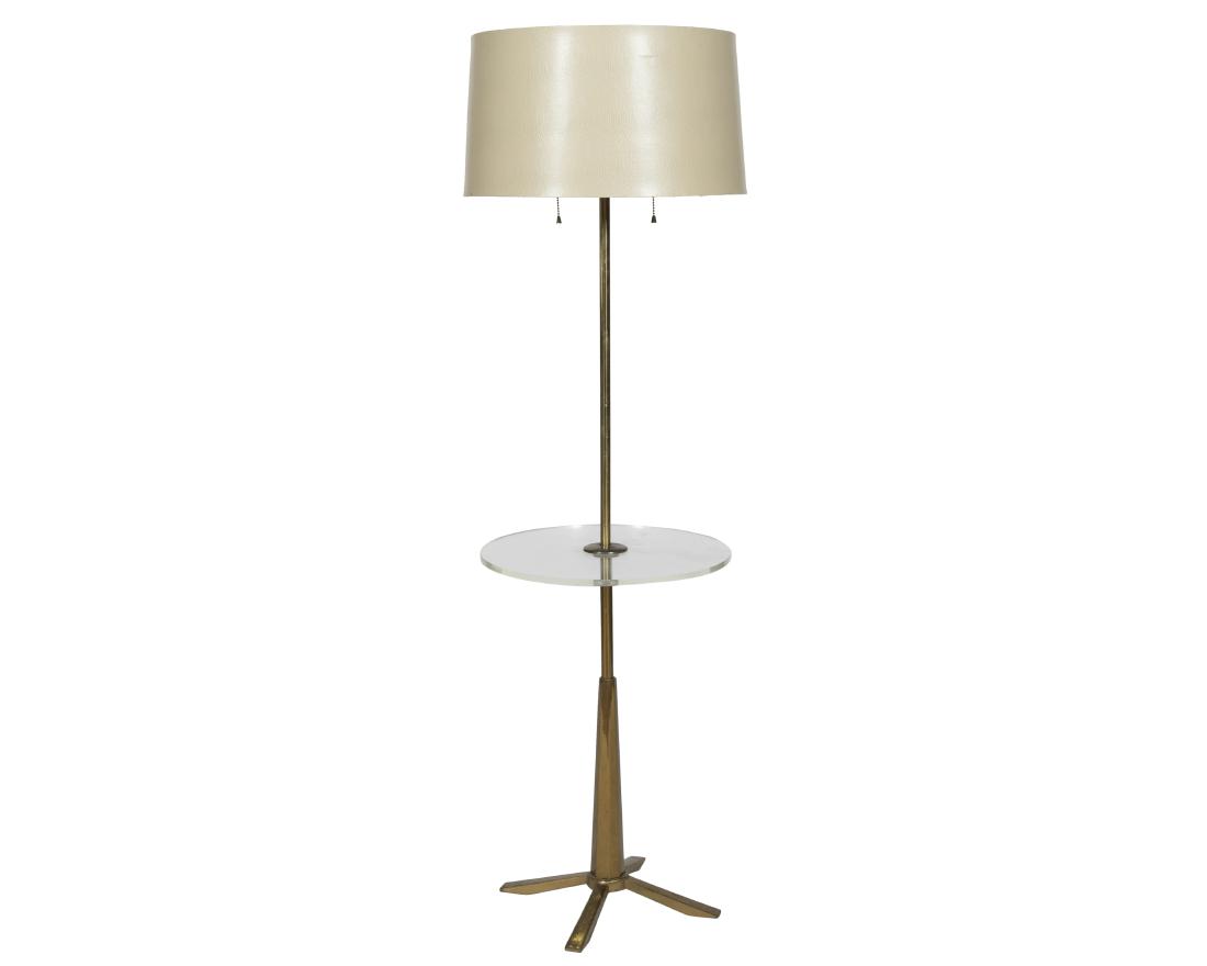 Stiffel Lucite and Brass Floor Lamp (1 of 2)