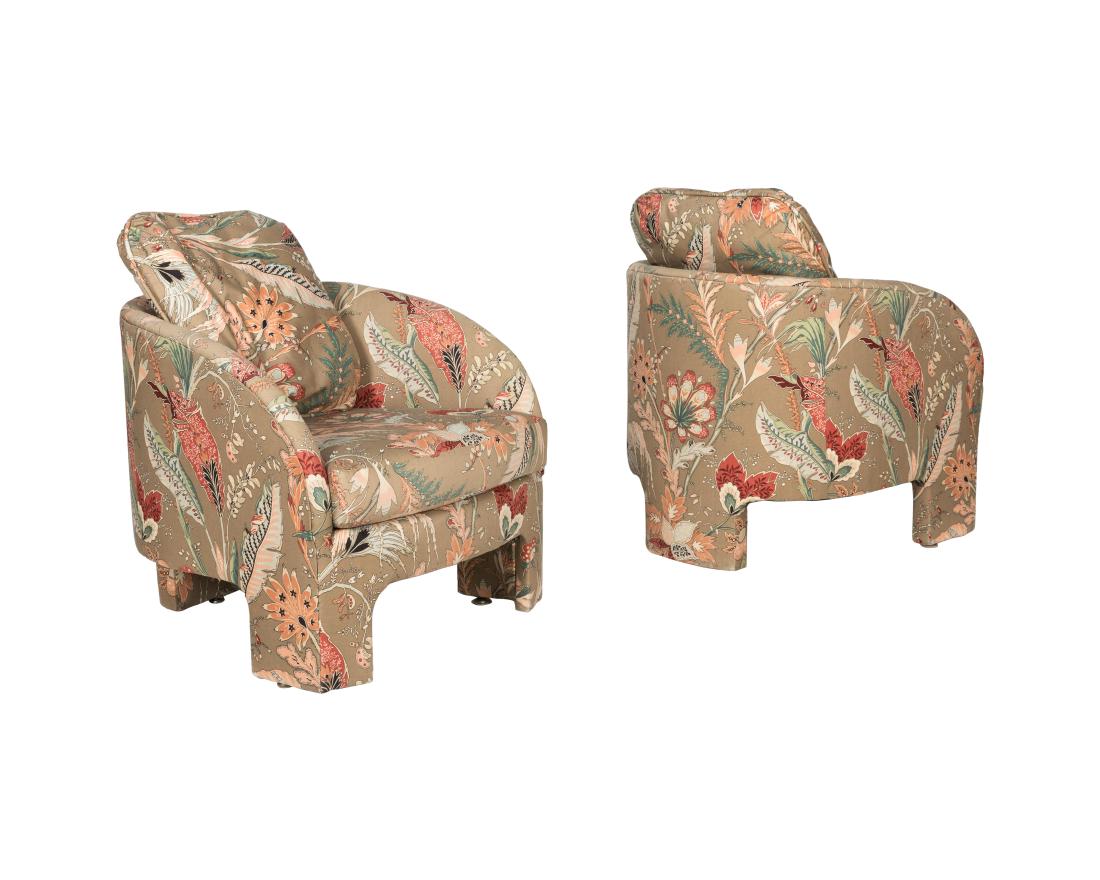 Milo Baughman Style Pair Lounge Chairs (1 of 2)