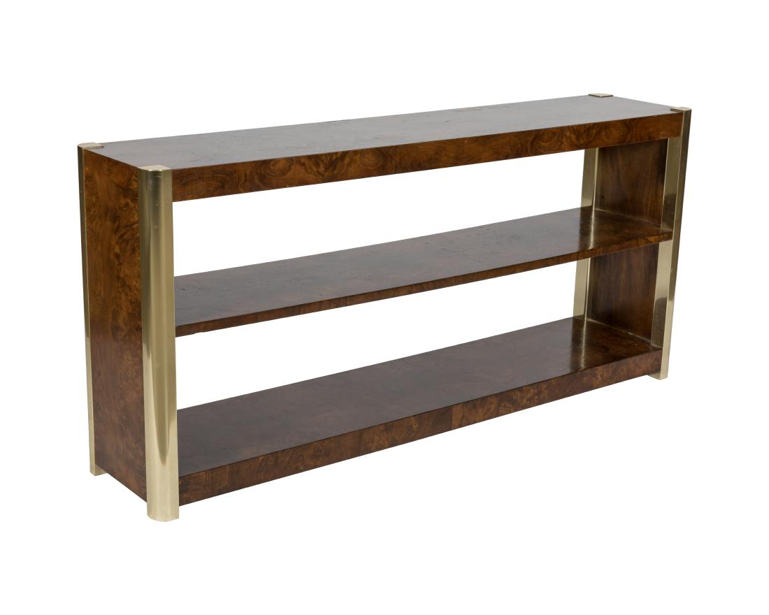 Brass and Burl Sofa Table - Manor of Mastercraft (1 of 4)