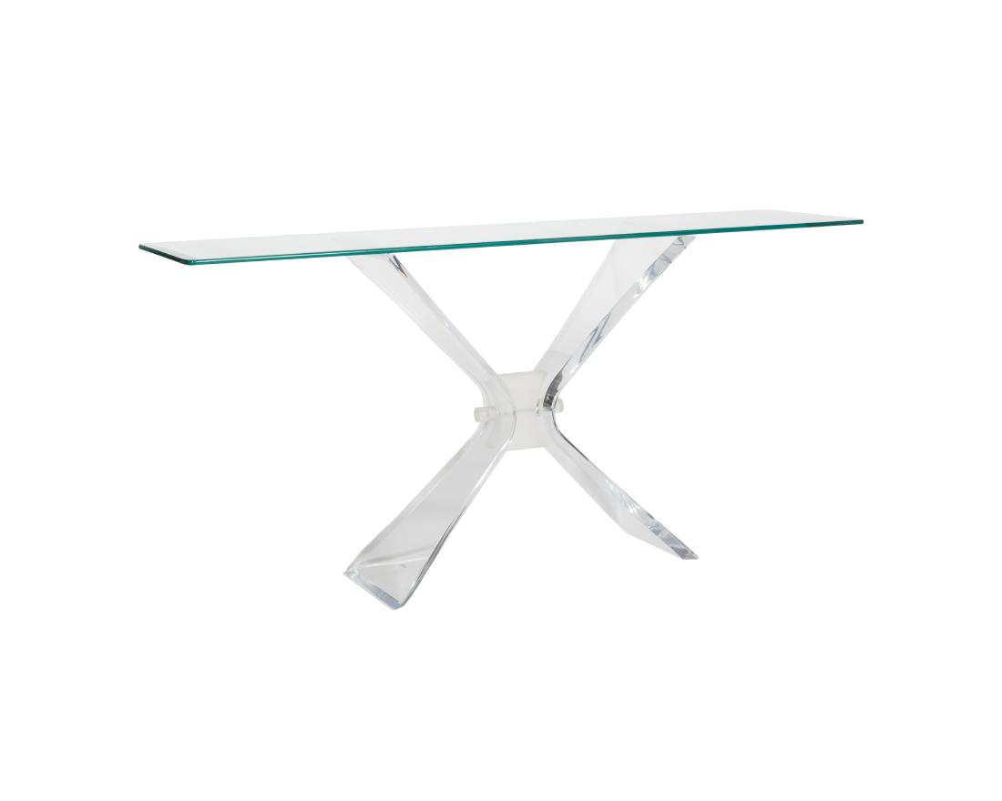 Butterfly Lucite and Glass Console Table (1 of 1)