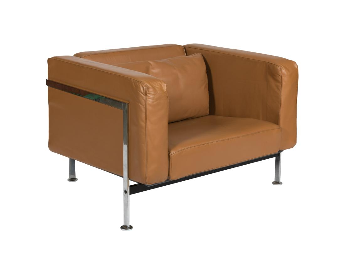 Corbusie Style Chrome and Leather Chair (1 of 3)