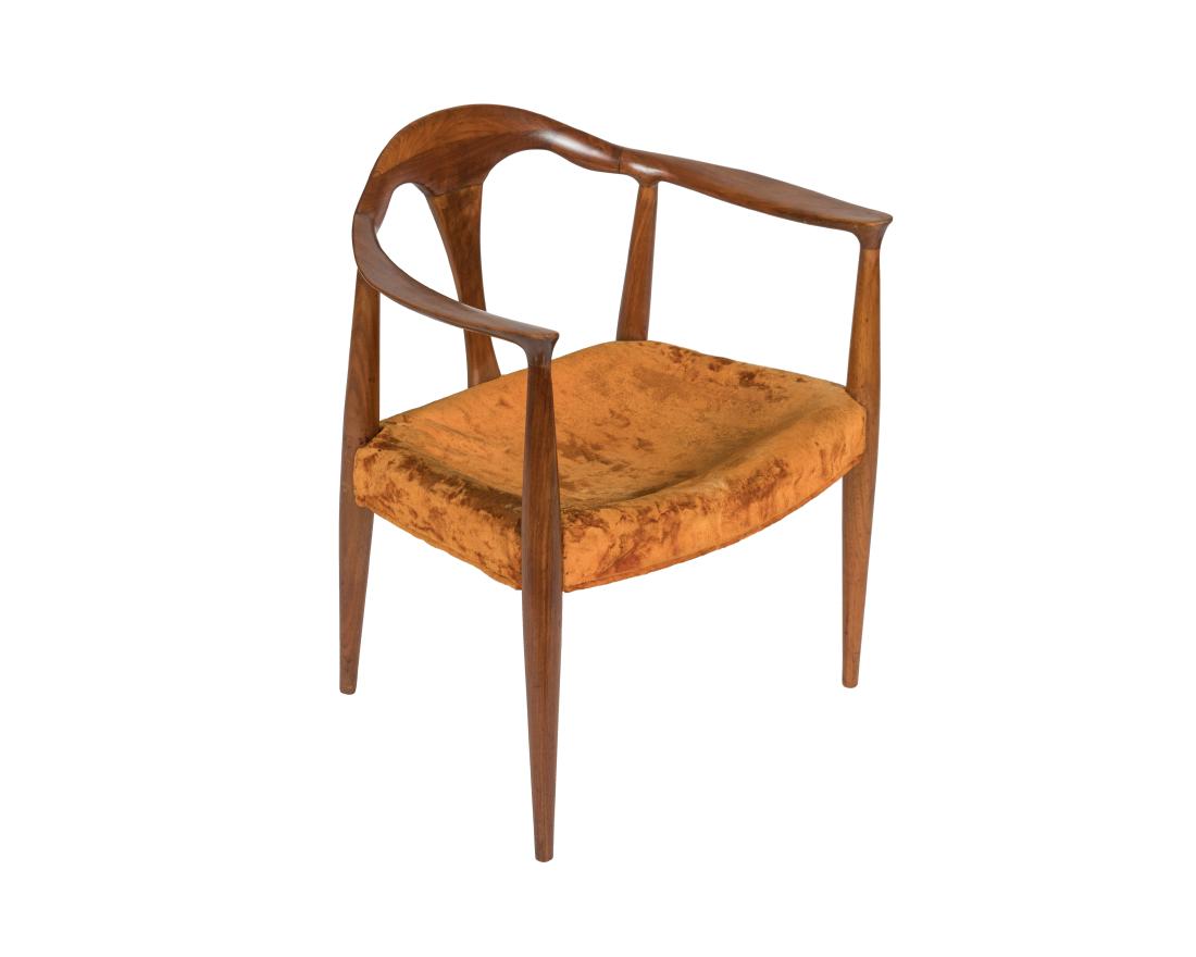 Sculpted Danish Teak Barrel Chair (1 of 6)