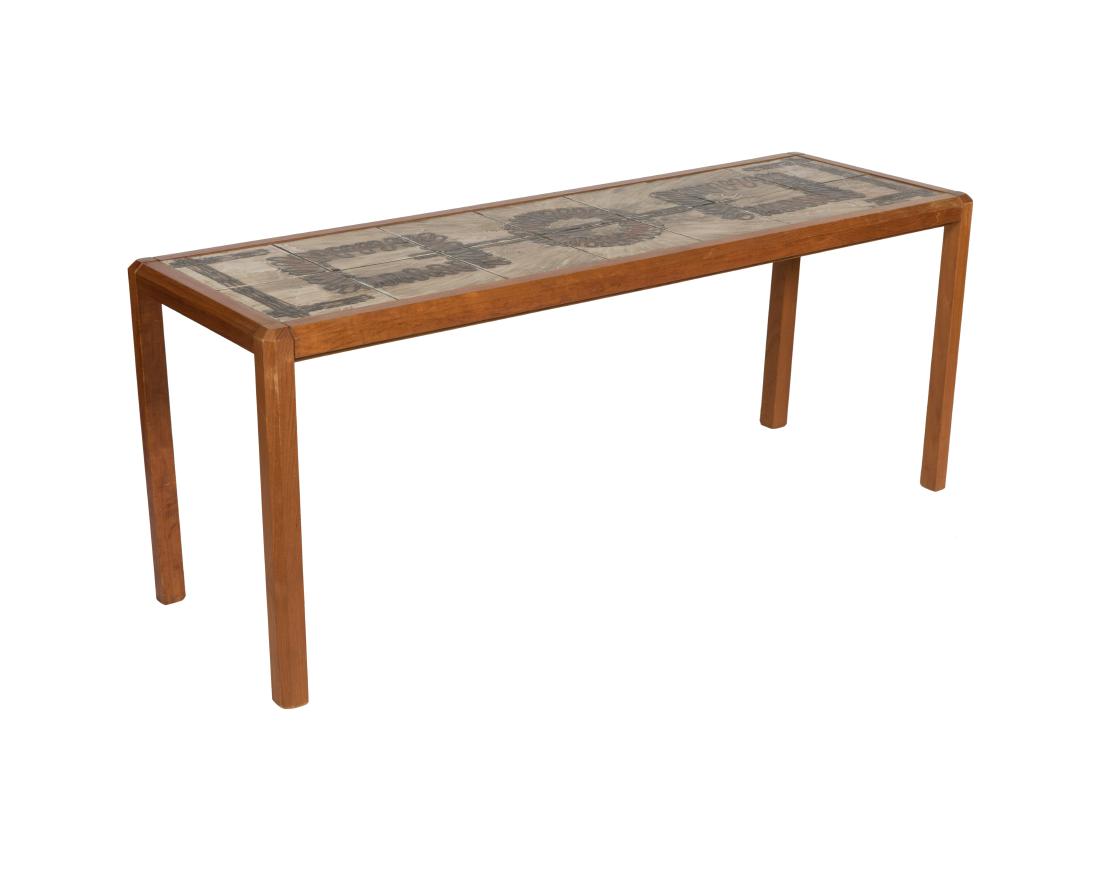 Danish Teak and Tile Sofa Table (1 of 2)