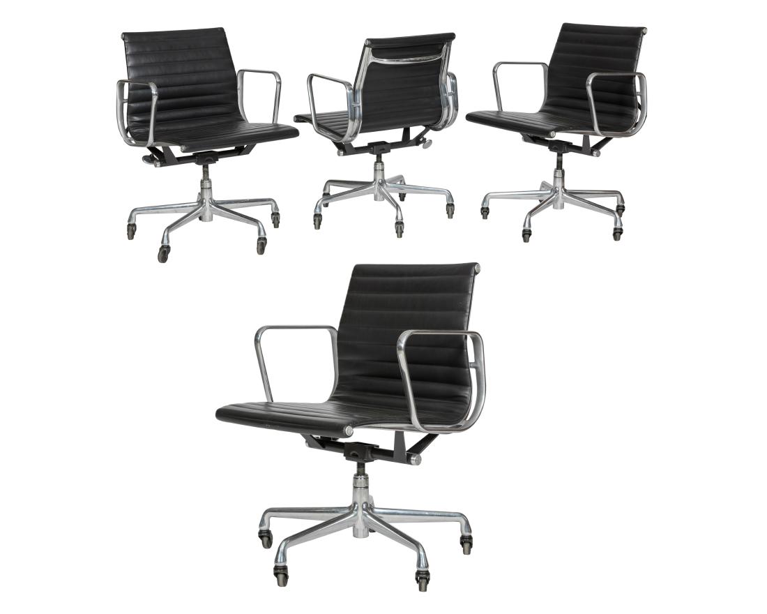 Four Eames EA 335 Chairs - Signed (1 of 5)