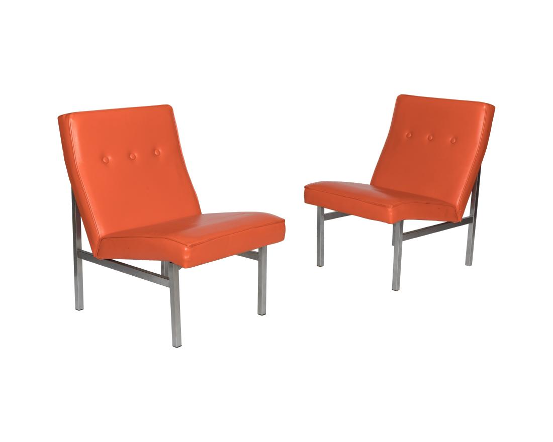 Chrome and Vinyl Pair Lounge Chairs (1 of 2)