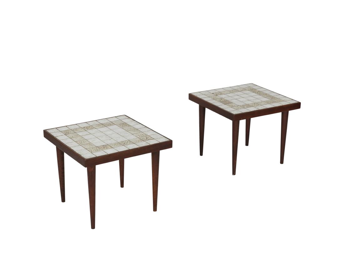Pair Tile Top Side Tables (1 of 2)