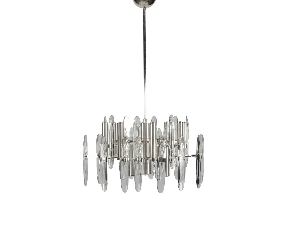 Gaetano Sciolari Chrome and Lucite Chandelier (1 of 2)