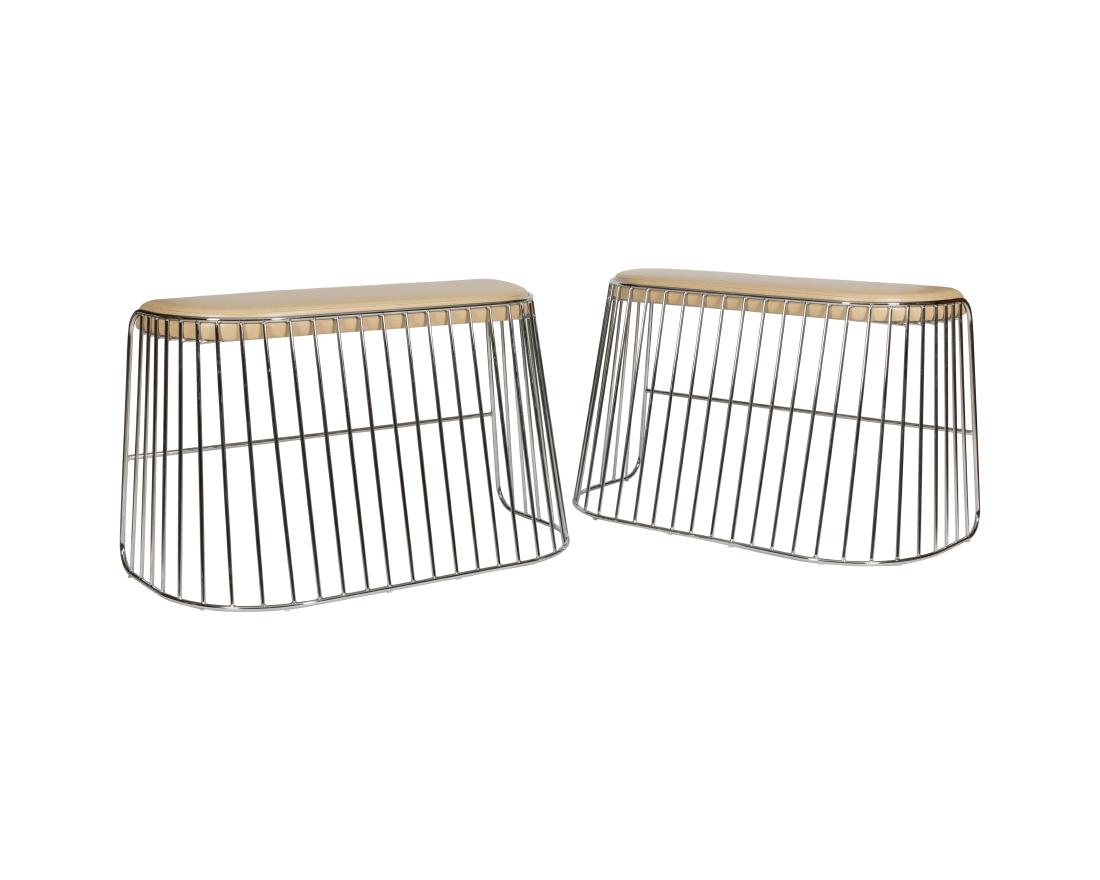 Phesa Pair Chrome Benches - Signed (1 of 2)