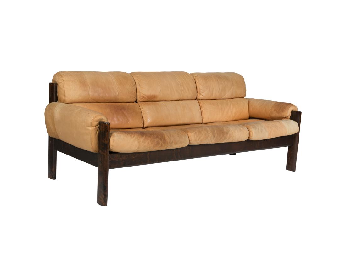 Rosewood and Leather Sofa (1 of 4)