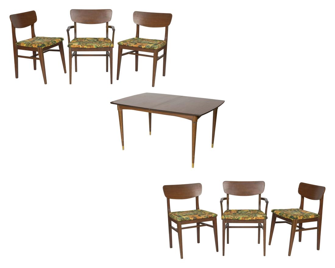 Danish Style Walnut Dining Chairs and Table (1 of 6)