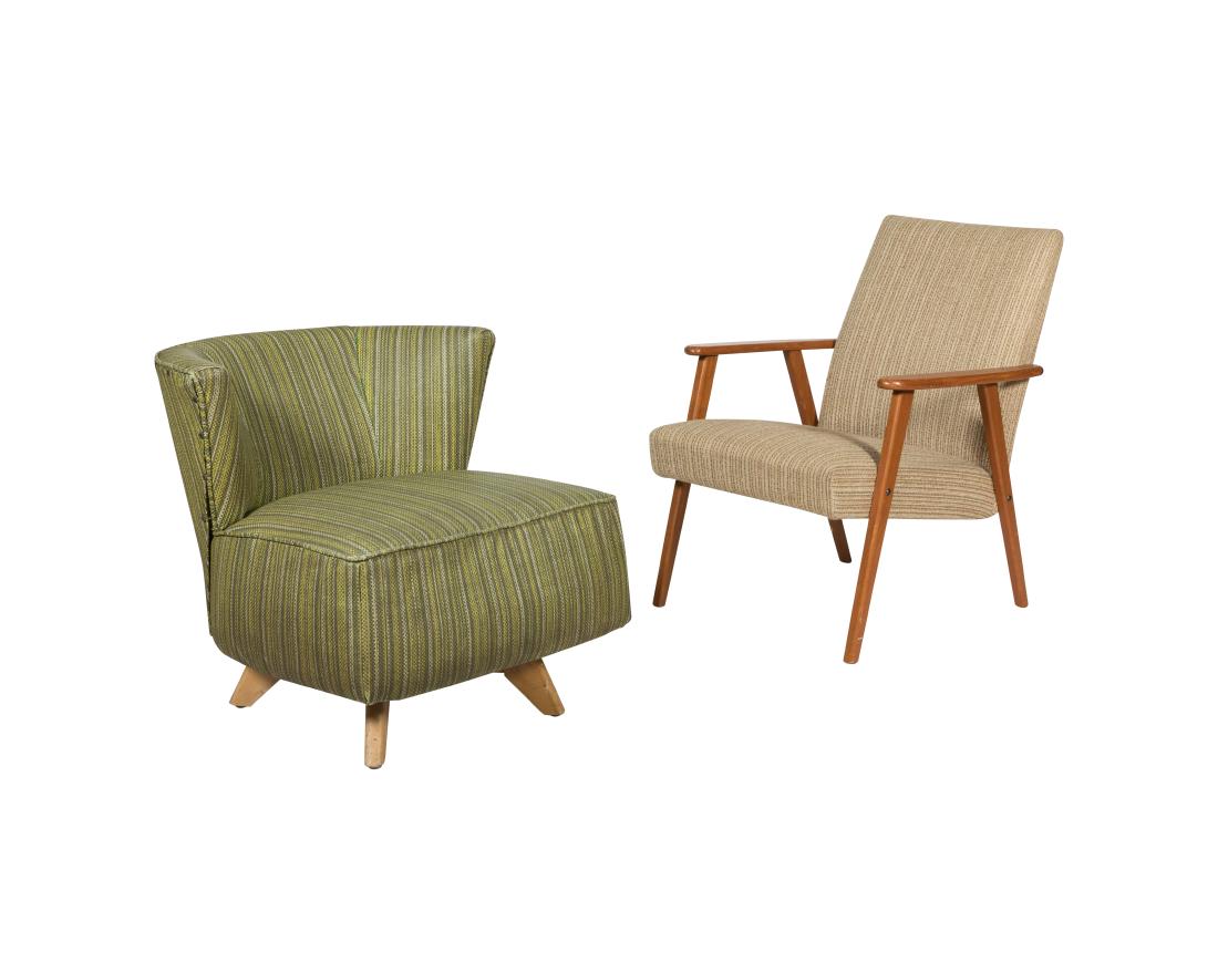 Wakefiled Swivel Chair and Swedish Lounge Chair (1 of 1)