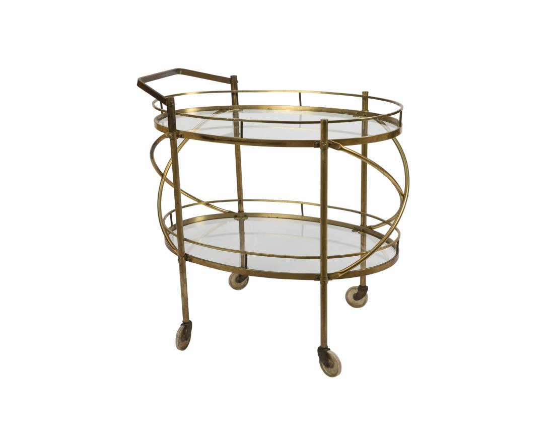 Brass and Glass Serving Cart (1 of 2)