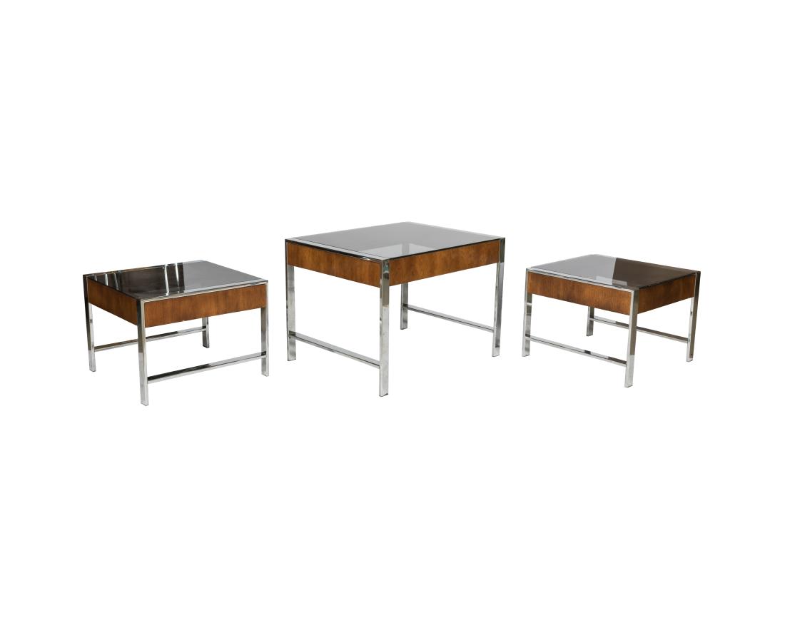 Milo Baughman Style Tables - Set of Three (1 of 2)