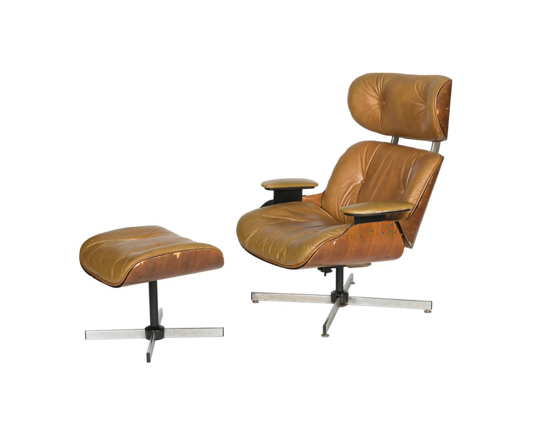 Selig Eames Style Chair and Ottoman (1 of 5)