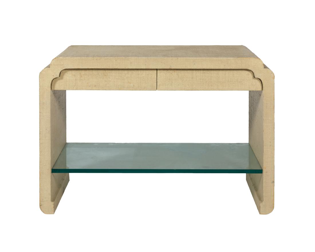 Linen Wrapped Console Table (1 of 3)