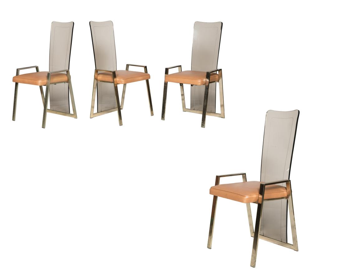 Lucite and Brass Kitchen Chairs - Set of Four (1 of 4)