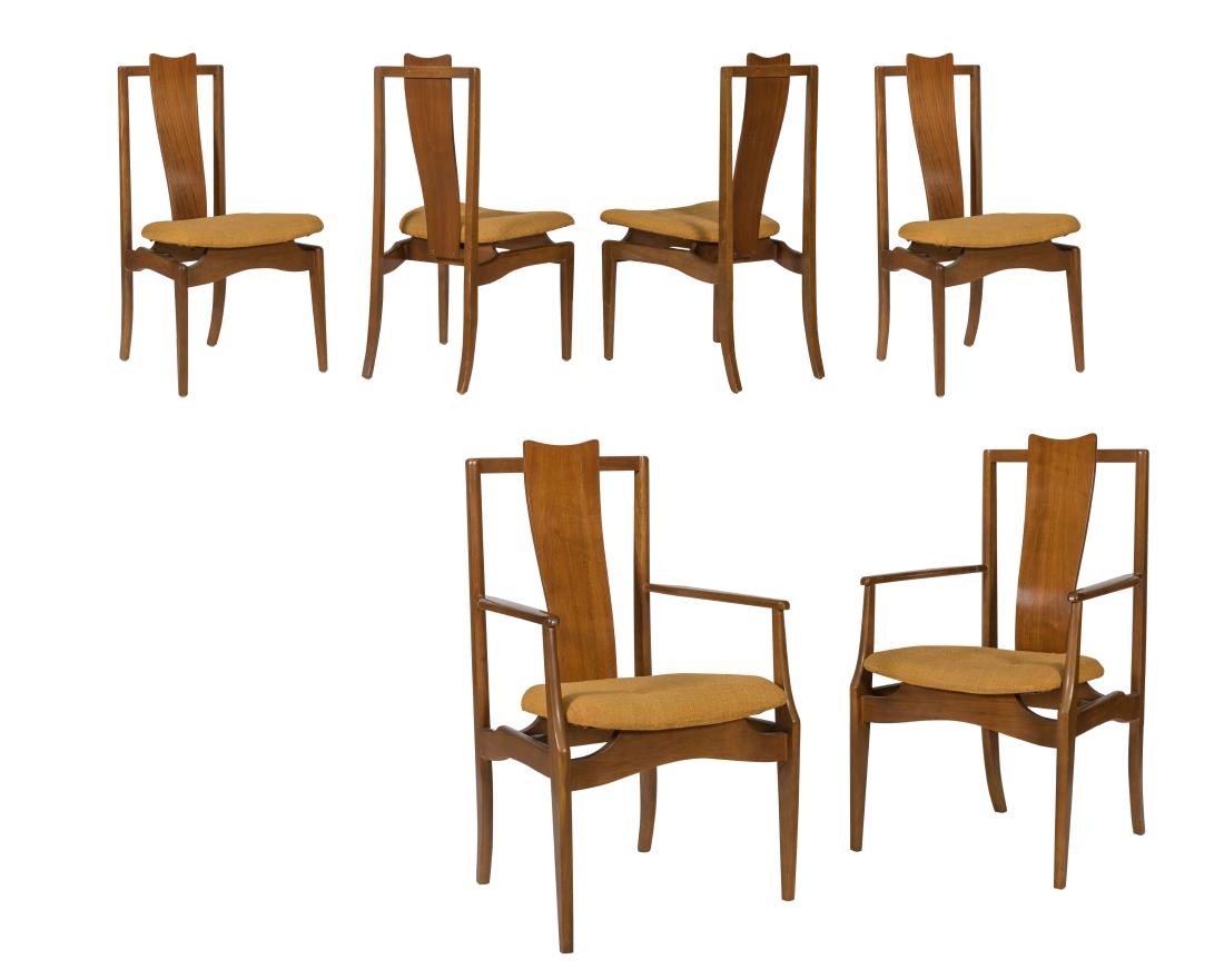 Young Manufacturing Walnut Sculpted Chairs - Six (1 of 5)