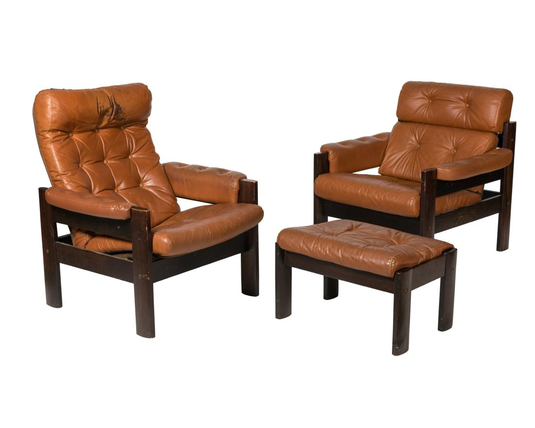 Ekornes Teak Chair, Ottoman and Recliner (1 of 4)
