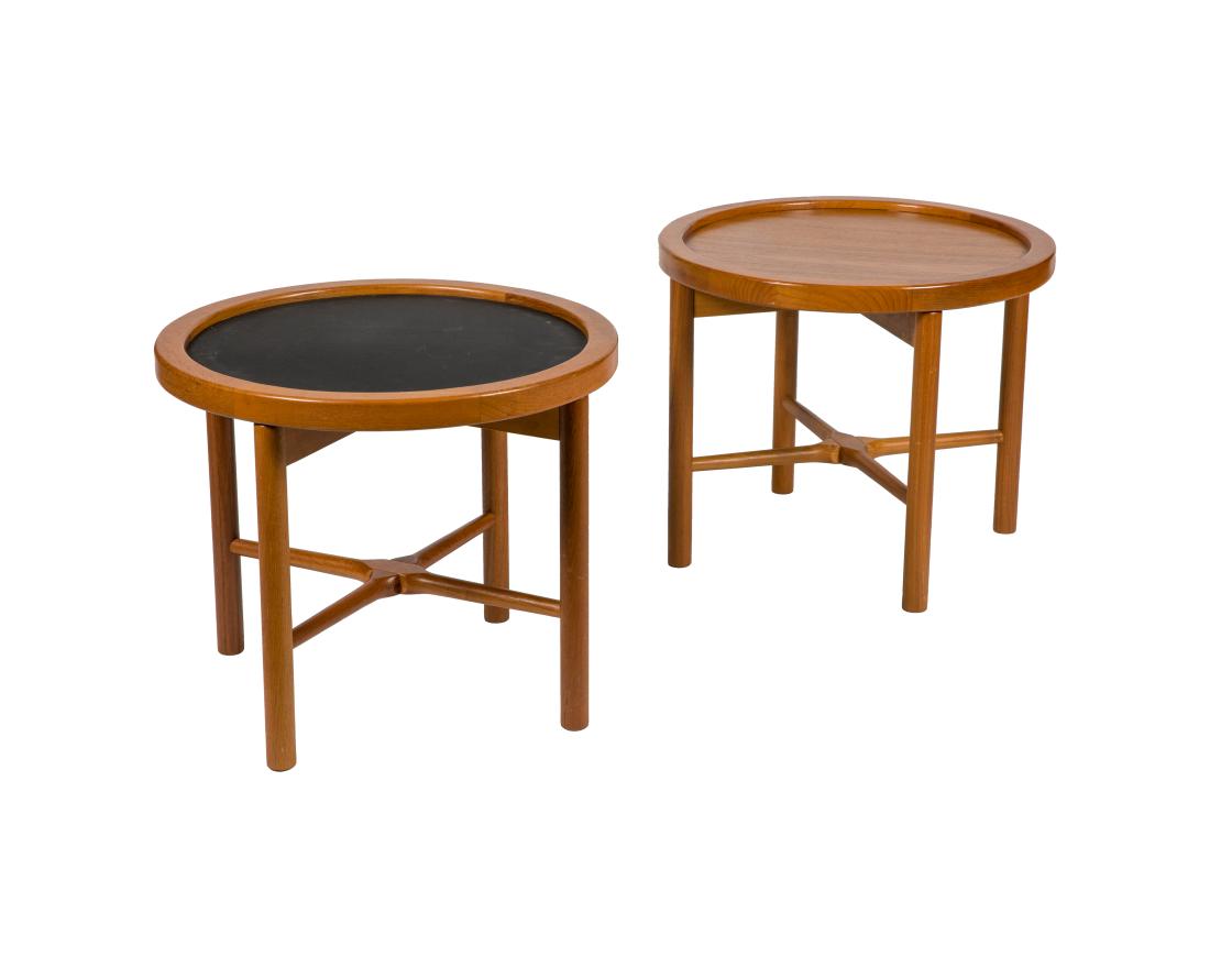 Hans Wegner Style Reversible Tables: Description - Hans Wegner style reversible tables. Dimensions - 20" x 24"