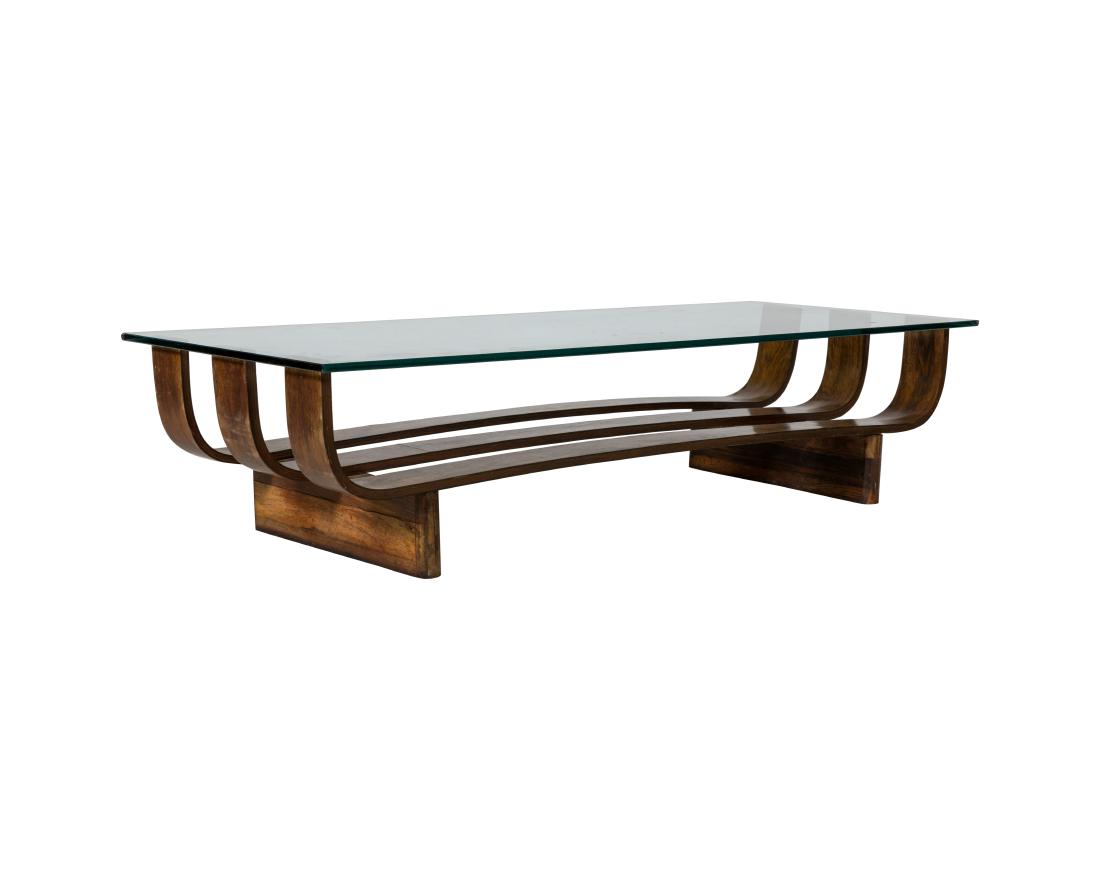 Bent Rosewood and Glass Coffee Table (1 of 4)