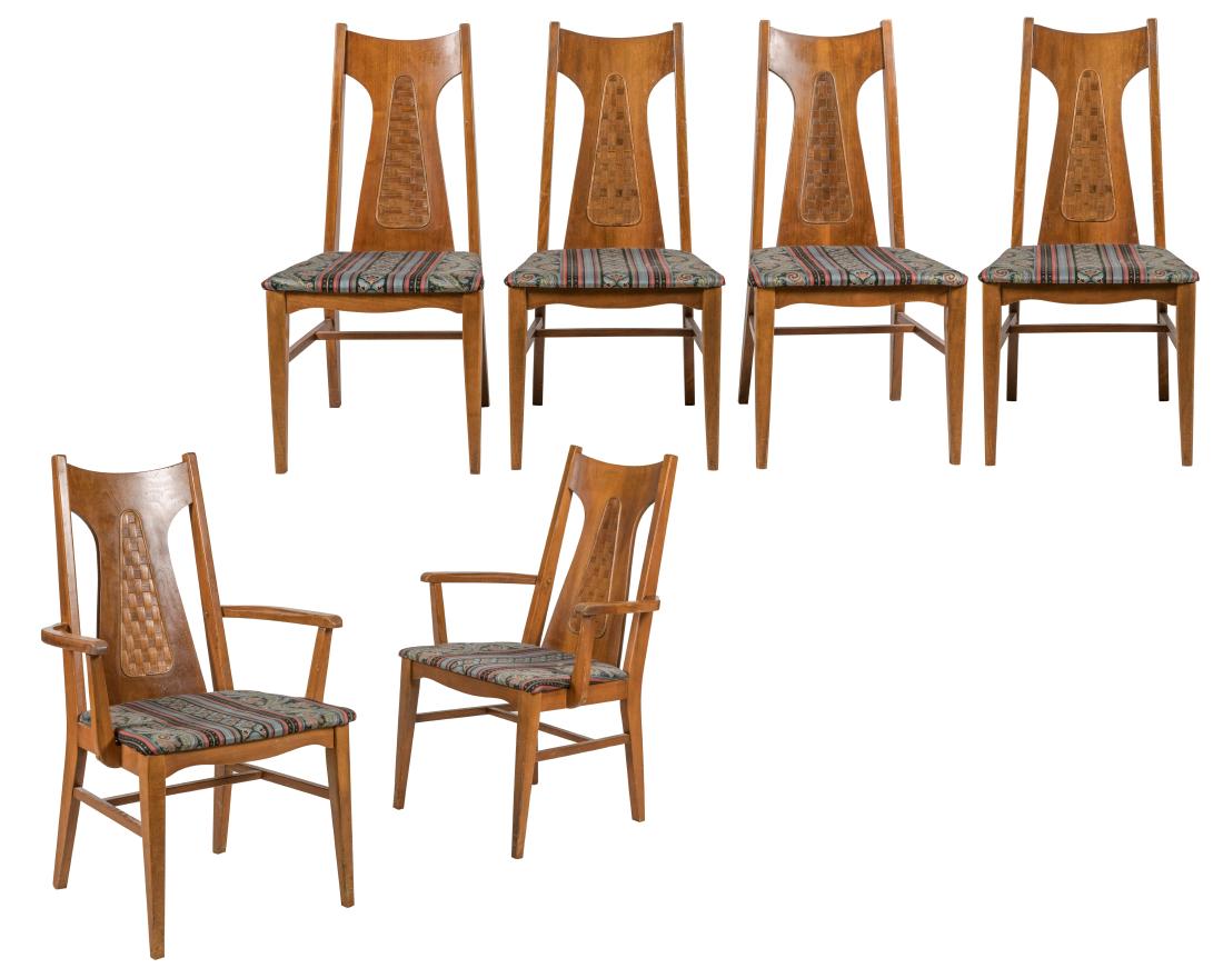 Brasilia Style Walnut Dining Chairs - Six (1 of 4)