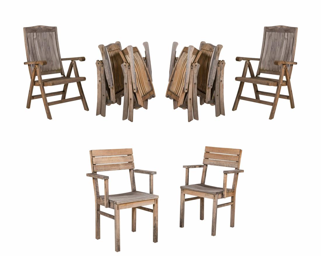 Eight Teak Patio Chairs (1 of 5)