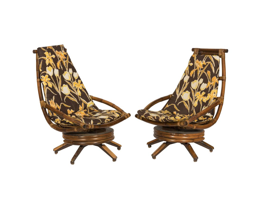 Rattan Swivel Chairs - Pair (1 of 3)