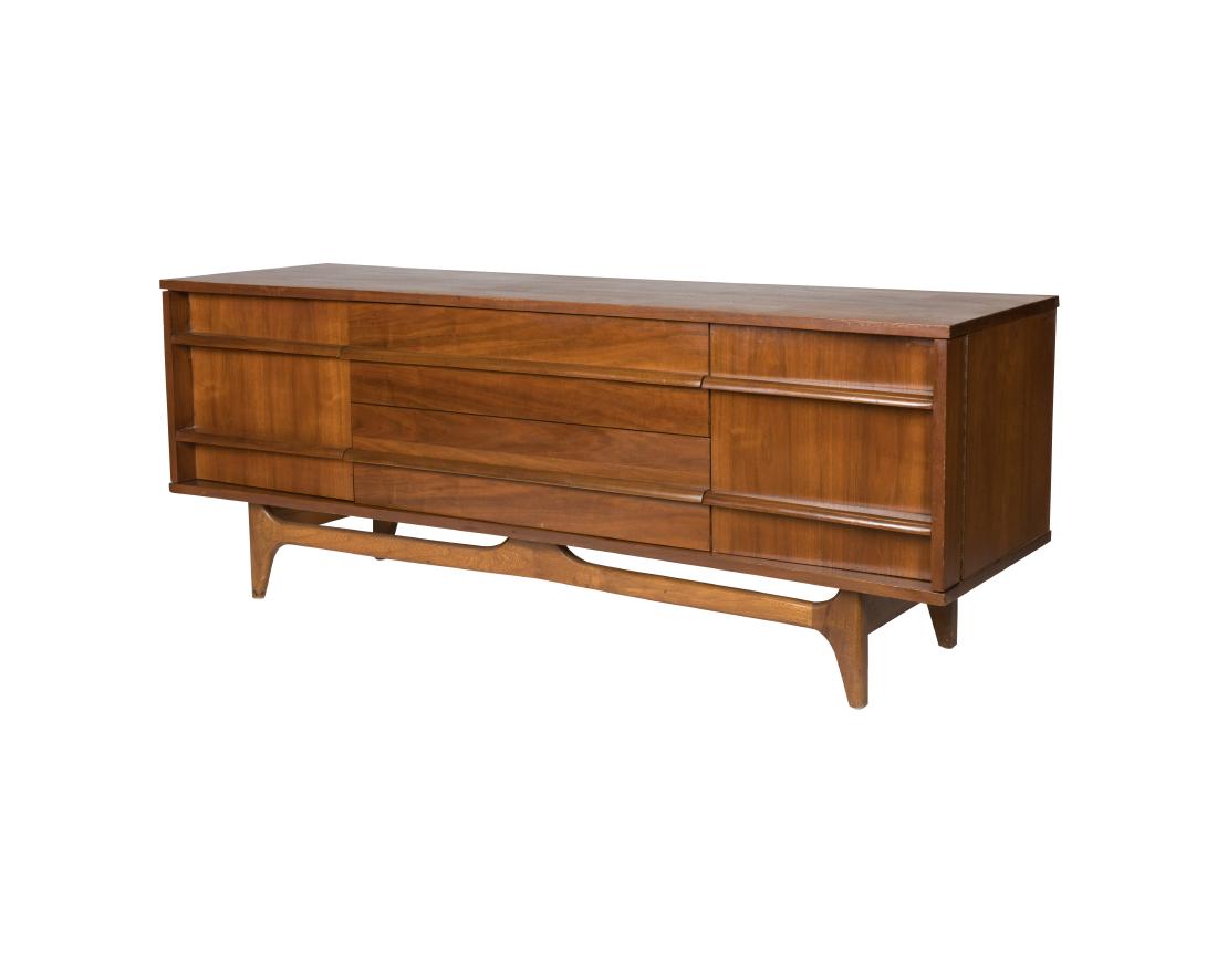United Furniture Walnut Concave Credenza (1 of 5)