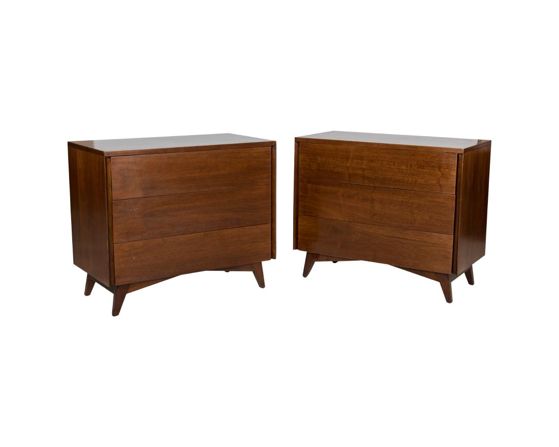 John Stuart Walnut Bachelors Chests - Pair (1 of 4)