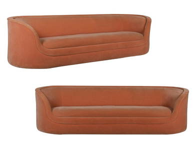 Ward Bennett Sofa - Pair: Description - A pair of Ward Bennett sofa. Dimensions - 29.5" x 97" x 32"