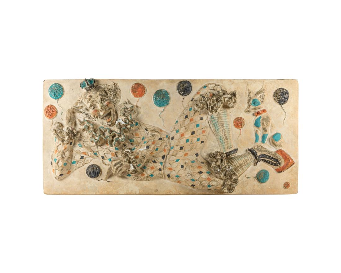 Fiberglass and Plaster Clown Sculpture - Signed (1 of 3)