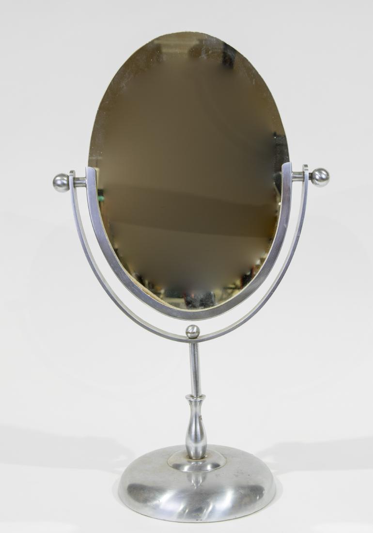 Chromed Metal Table Top Mirror (1 of 1)