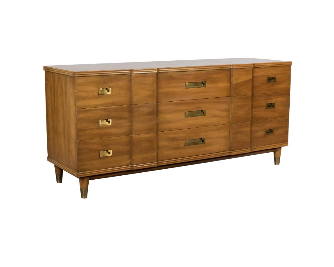 John Widdicomb Campaign Style Triple Dresser (1 of 4)